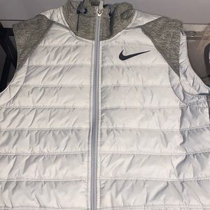 Light Nike vest hoodie, light and dark grey.
